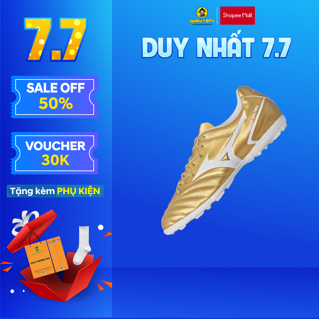 Giày Đá Bóng Nam MIZUNO Monarcida Neo 2 Select AS TF Chính Hãng - Chất Liệu Da Tổng Hợp Mềm, Chạy Êm, Bền Bỉ