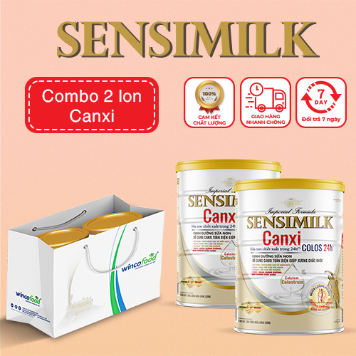 Combo 2 lon Sữa non Wincofood SENSIMILK CANXI (800g/Lon) - Bổ sung canxi cùng vitamin, khoáng chất dành cho người lớn