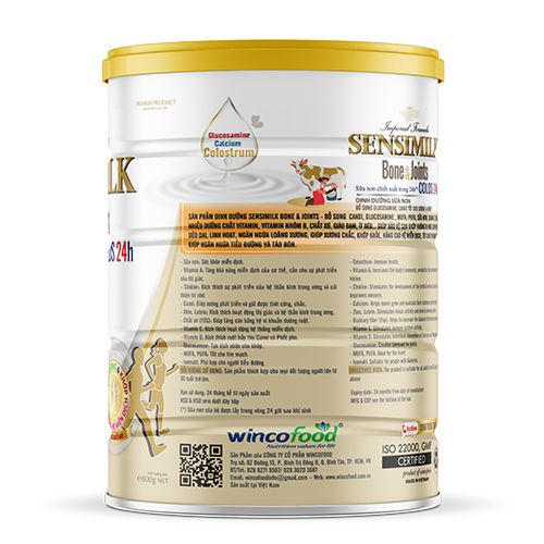 Combo 2 lon Sữa non Wincofood SENSIMILK BONE & JOINTS (800g/lon) - Hỗ trợ cơ - xương - khớp cho người lớn