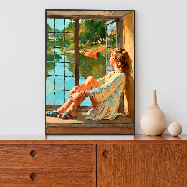 Tranh Canvas vintage nàng thơ phong cách Bắc Âu, Cổ Điển, trang trí phòng khách, phòng ngủ, phòng ăn, đã kèm khung