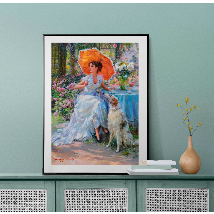 Tranh Canvas vintage nàng thơ phong cách Bắc Âu, Cổ Điển, trang trí phòng khách, phòng ngủ, phòng ăn, đã kèm khung