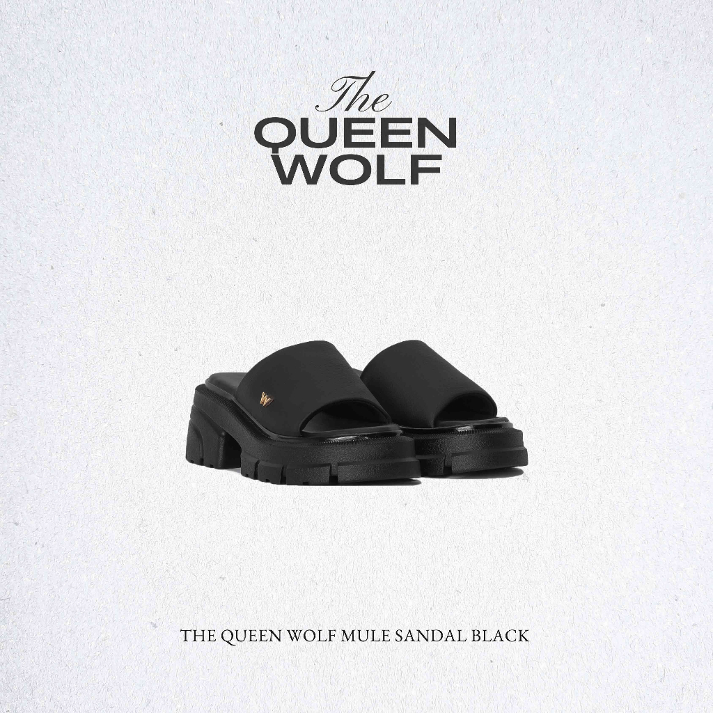 Dép Sandal Nữ THEWOLF QUEEN MULE SANDAL - BLACK