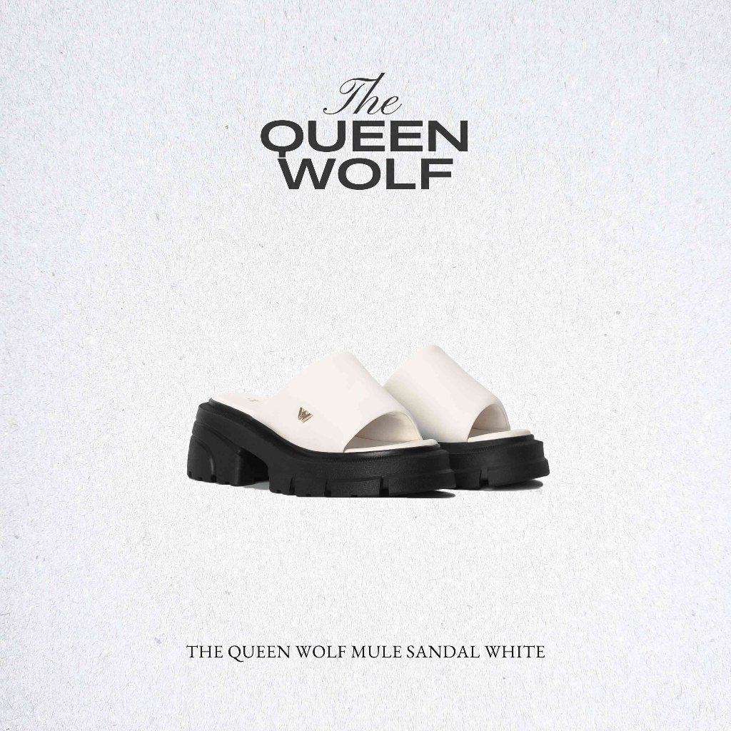 Dép Sandal Nữ THEWOLF QUEEN MULE SANDAL - CREAM WHITE