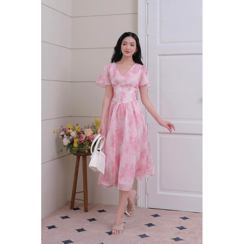 Váy hoa hồng siết eo Corset