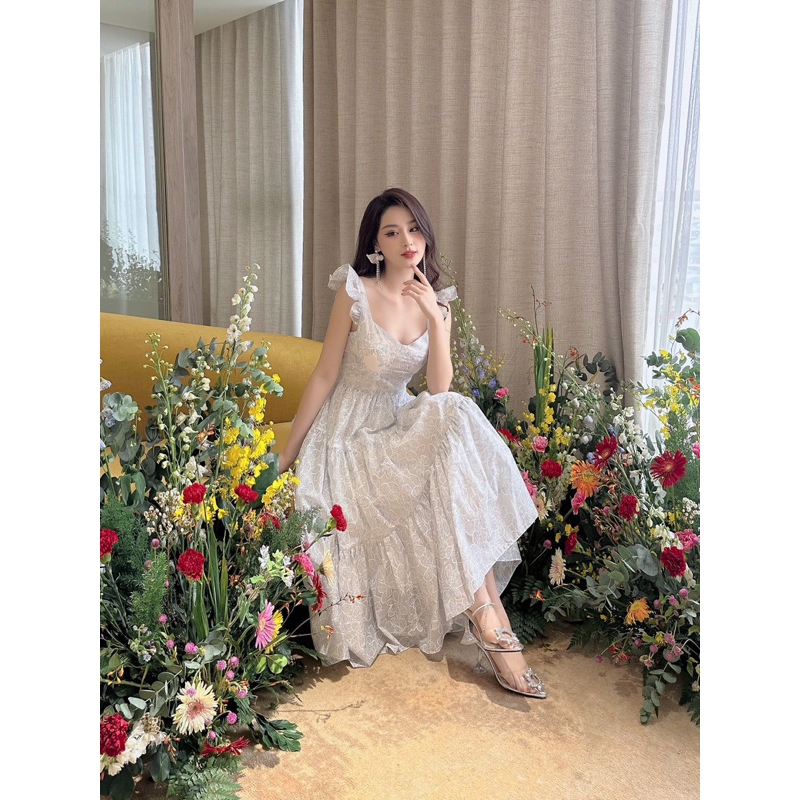 Váy 2 dây nhún bèo eo corset