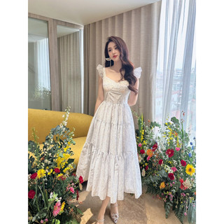 váy 2 dây nhún bèo eo corset