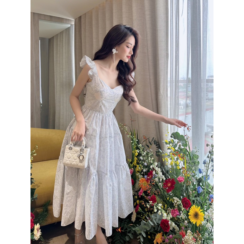 Váy 2 dây nhún bèo eo corset