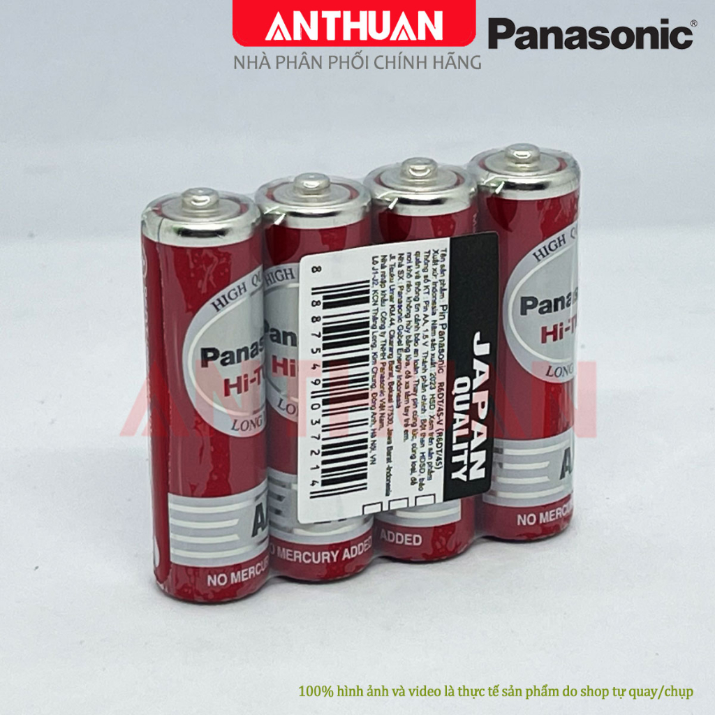 Hộp 60 viên pin AA Panasonic R6DT-4S tiểu đỏ hàng chính hãng chất lượng cao.