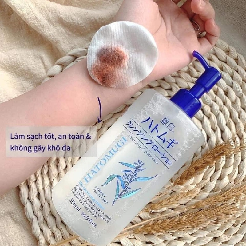 Nước Tẩy Trang, Dầu Tẩy Trang Ý Dĩ HATOMUGI Nhật Bản 500ML Dạng Vòi Mới|Nước Tẩy Trang Làm Sạch Sâu, Cấp Ẩm