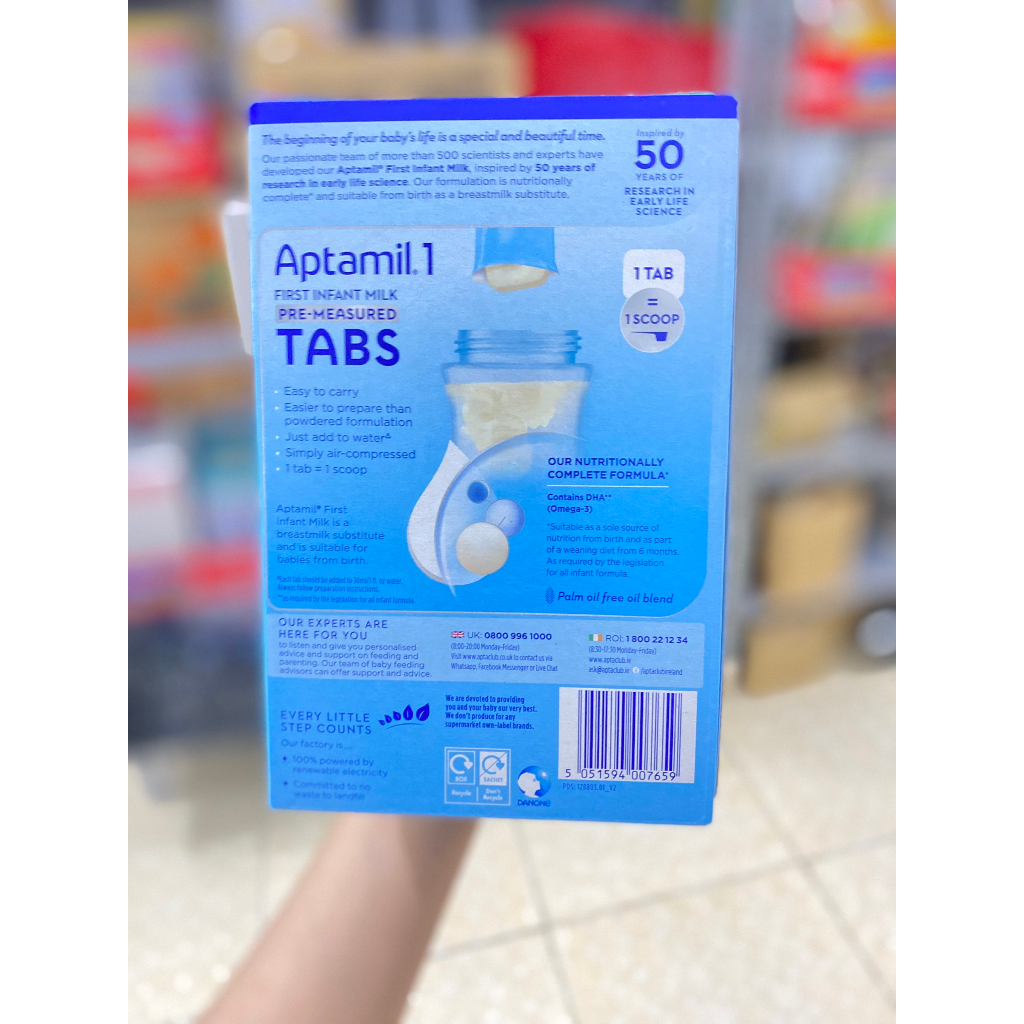Sữa Aptamil UK số 1 dạng thanh cho bé 0- 6 tháng