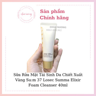 Sữa rửa mặt tái sinh da chiết xuất vàng su:m 37 losec summa elixir foam cleanser 40ml_ohuinuong