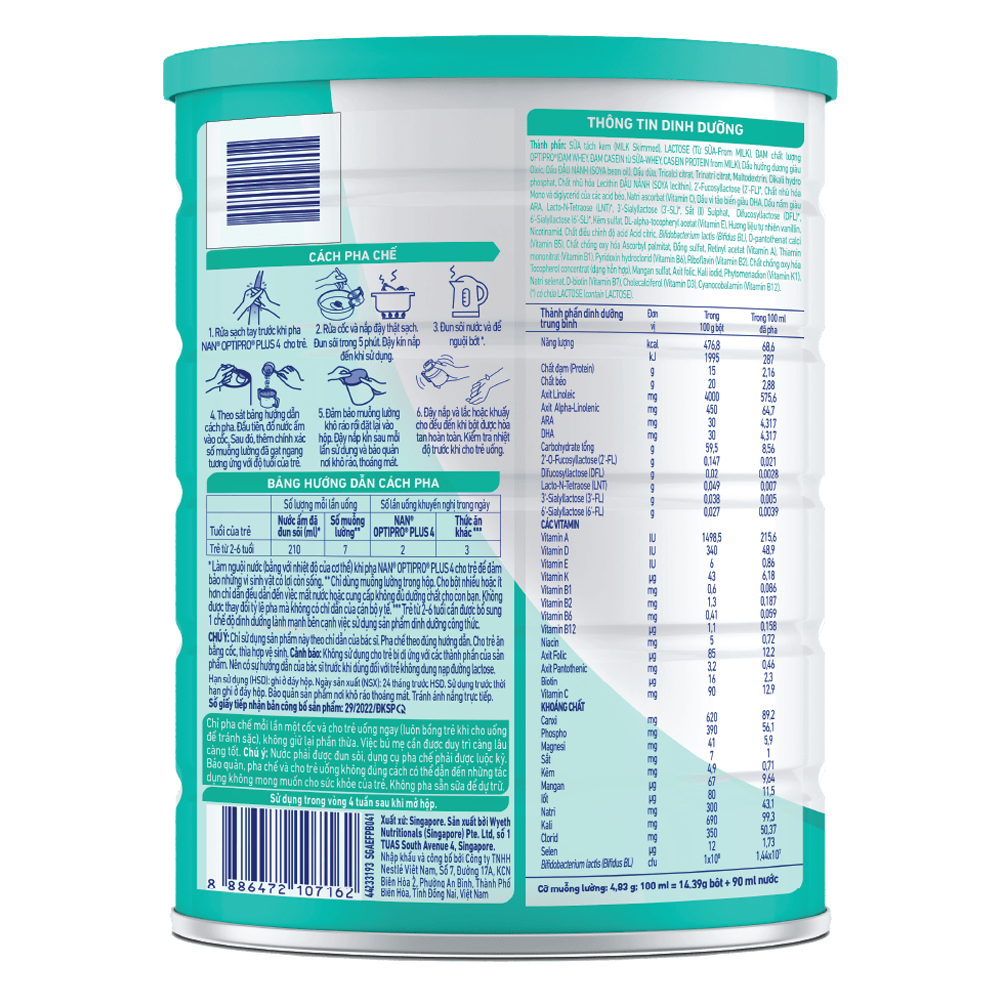 Sữa Nan Optipro PLUS 4 1.5kg, với 5HMO, Công thức từ Thụy Sĩ (2-6 tuổi)