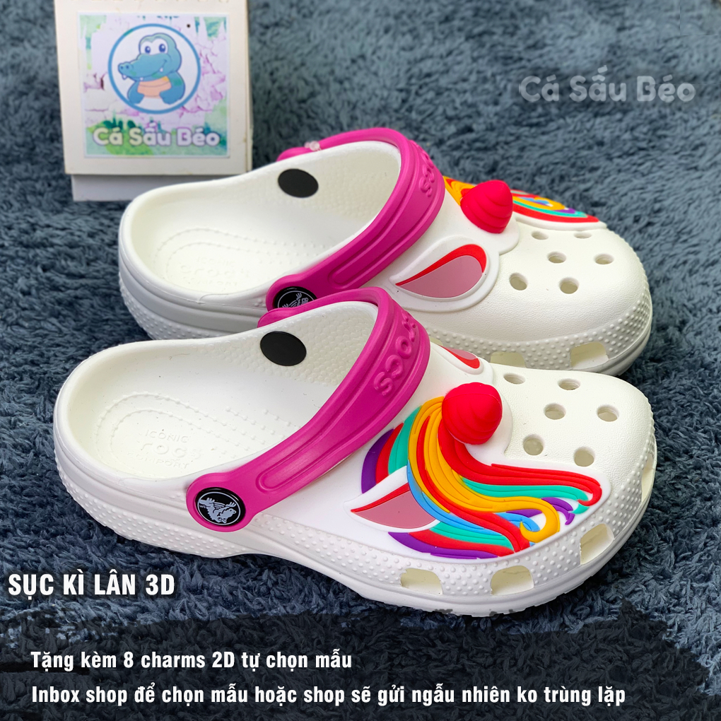 Dép cross Ngựa Hồng 3D chống trơn trượt siêu dễ thương.