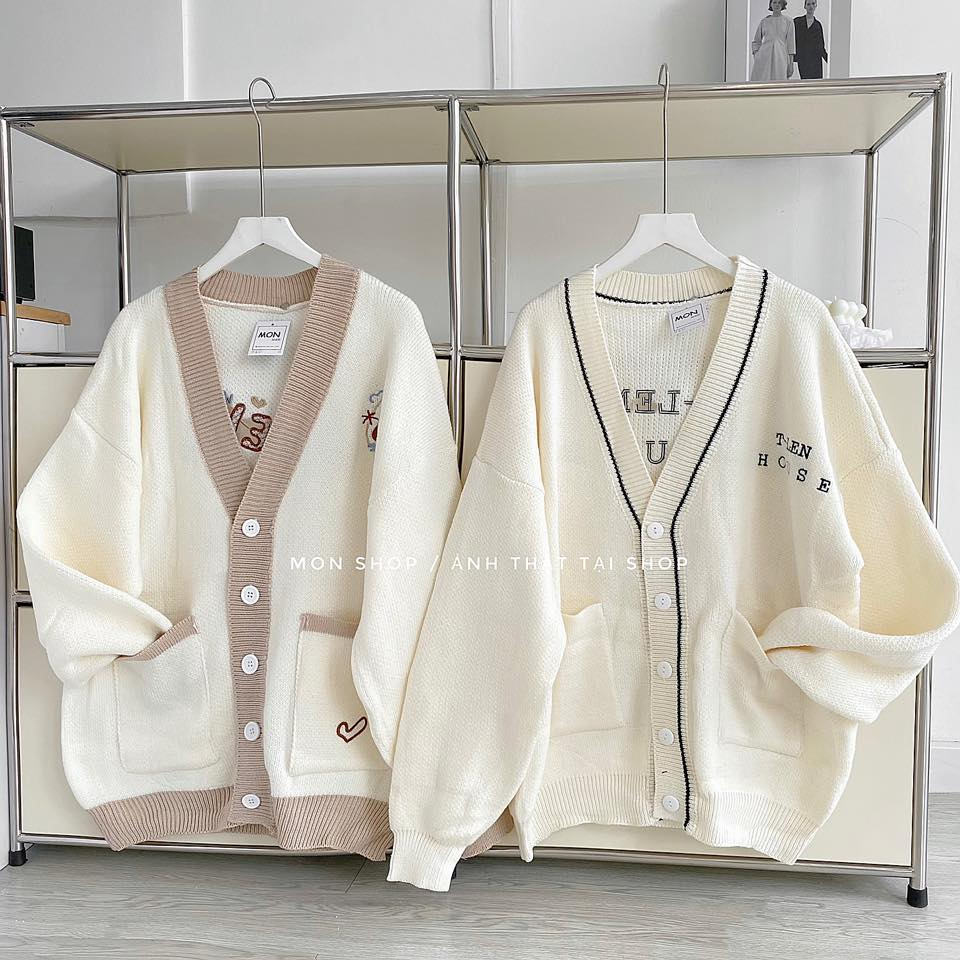 Cardigan len thêu chữ 668900, 668901