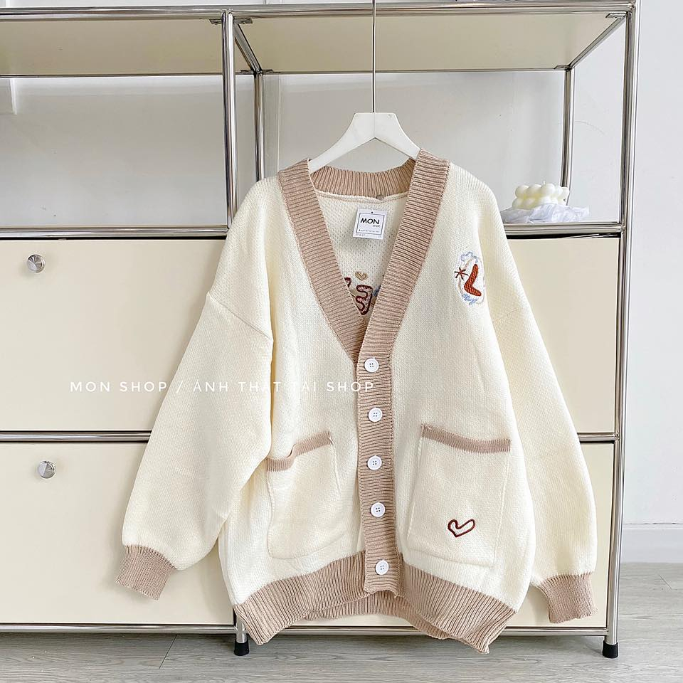 Cardigan len thêu chữ 668900, 668901