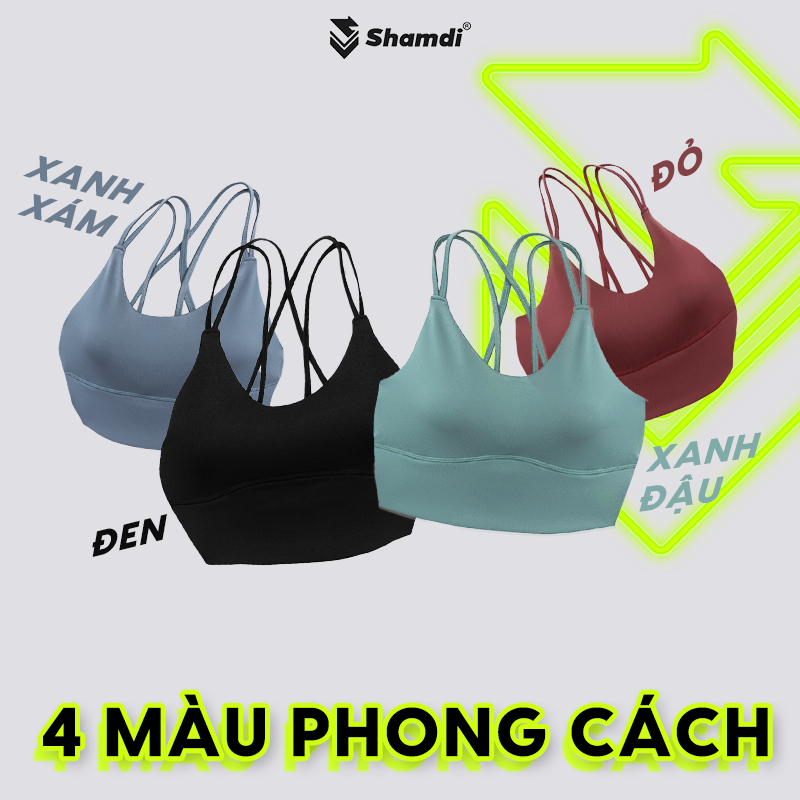 Áo Bra Nữ Thể Thao Có Mút SHAMDI Longline Nâng Đỡ Ngực, Chất Vải Co Giãn 4 Chiều Thoáng Khí - SD1162