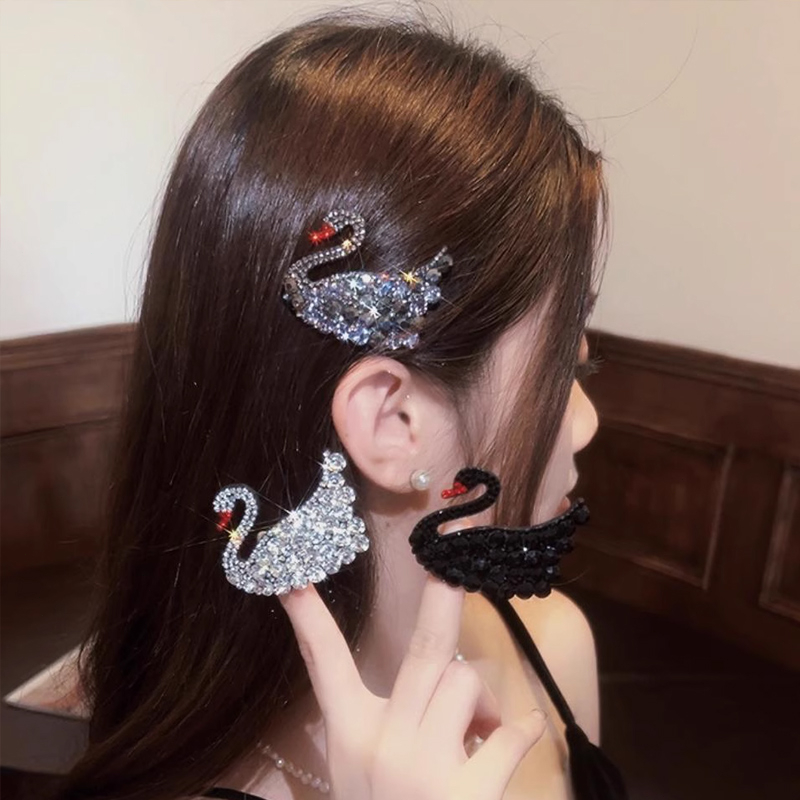 ⚡Kẹp Tóc Hình Thiên Nga Đính Đá Thanh Lịch
