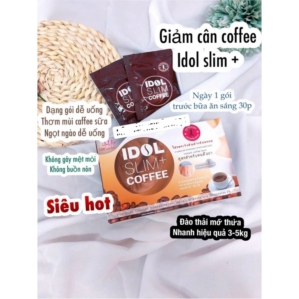 Cà Phê Giảm Cân Idol Slim Coffee Thái Lan chính hãng Hộp 10 Gói