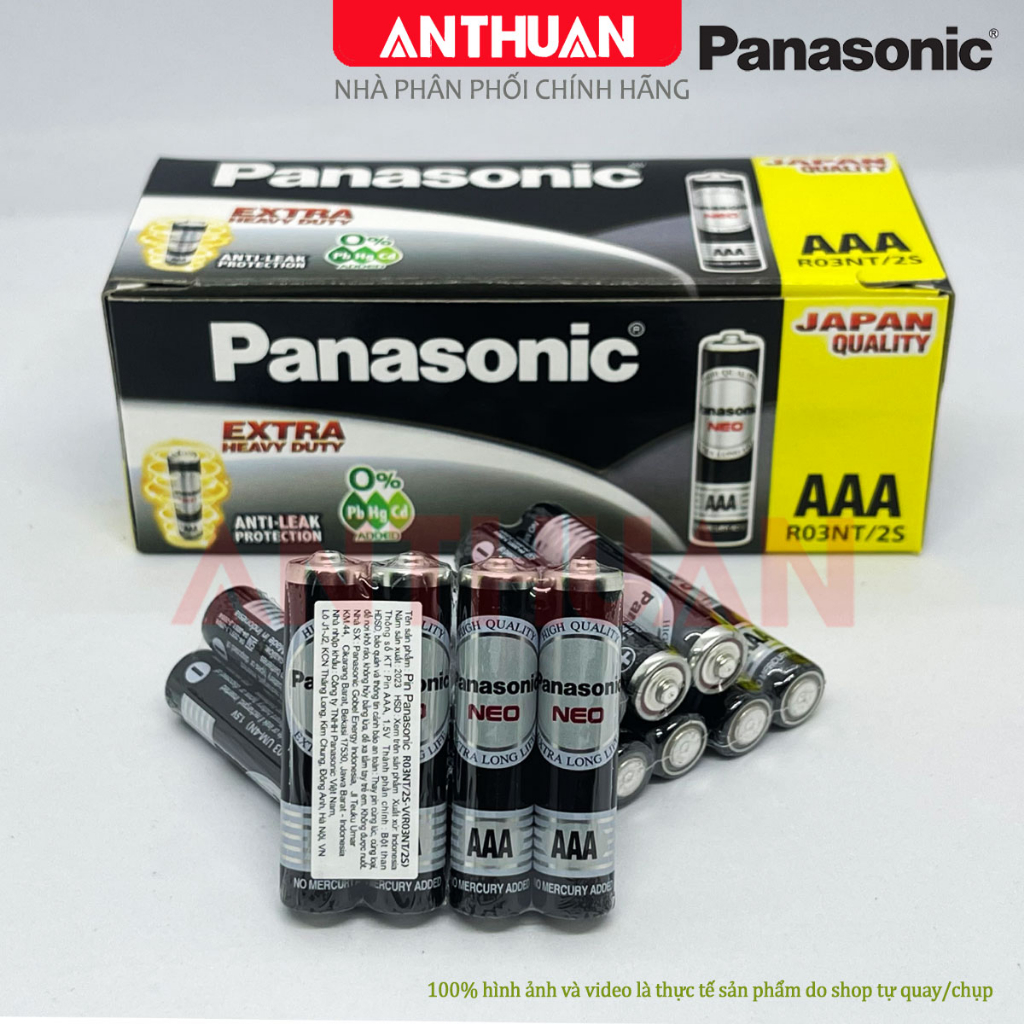 Hộp 60 Viên Pin AAA Panasonic Đũa Đen NEO R03NT-2S hàng Chính Hãng chất lượng cao.