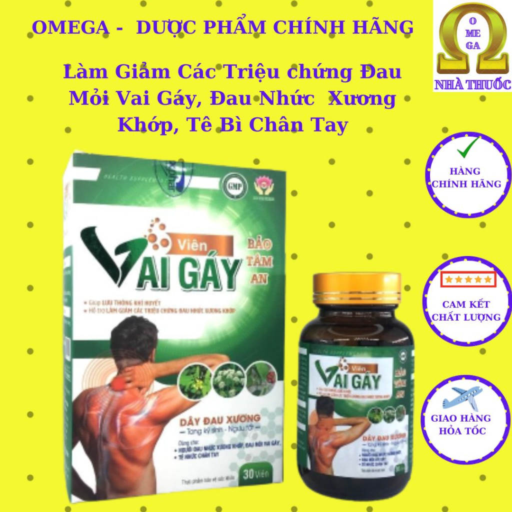 Viên Vai Gáy Bảo Tâm An - Hỗ Trợ Giảm Đau Vai Gáy, Đau Nhức Xương Khớp Hiệu Quả