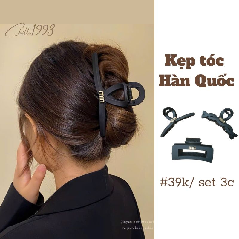 Set 3c Kẹp Tóc Hàn Quốc Kẹp Càng Cua Xoắn Hàng Đẹp Chắc Chắn