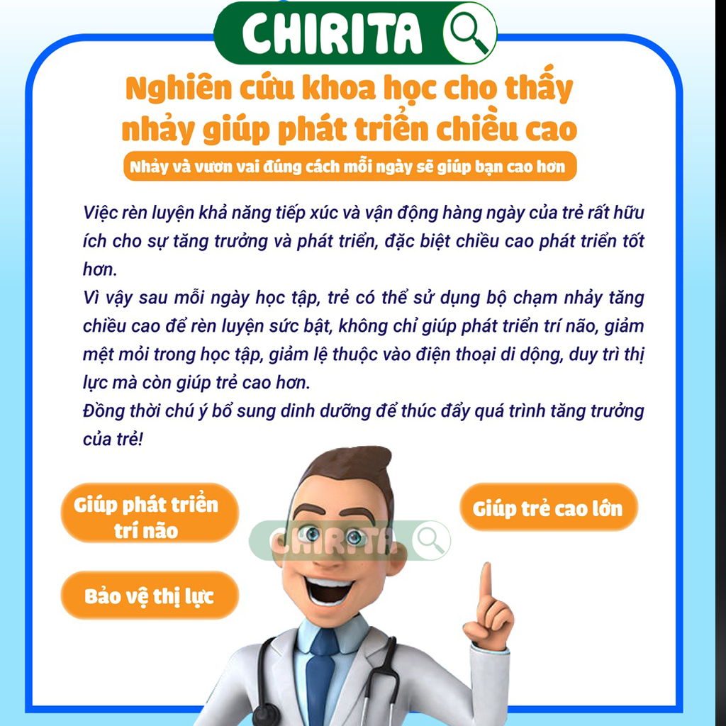 Bộ Chạm Nhảy Tăng Chiều Cao Cho Bé Đếm Số Tiếng Việt - Chuông Chạm Nhảy Phát Triển Chiều Cao Tự Nhiên Cho Trẻ CHIRITA