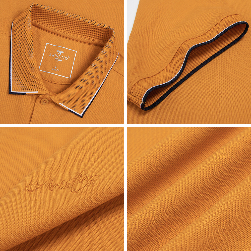 Áo polo ngắn tay ARISTINO 4 màu trẻ trung lịch sử, chất cotton organic mềm mát, thoáng khí - APS037S3