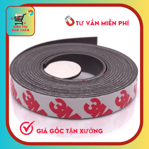 Cuộn 5m nam châm dẻo dày 2mm có keo dán 3M tiện ích