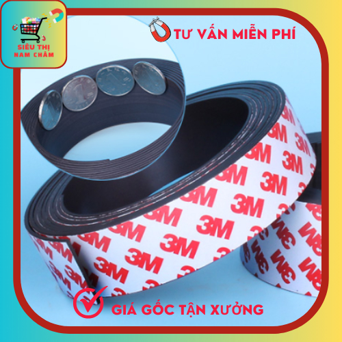 Cuộn 5m nam châm dẻo dày 2mm có keo dán 3M tiện ích