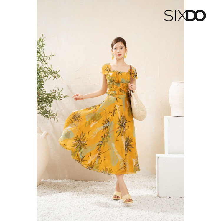 Chân váy voan midi họa tiết hoa SIXDO (Midi Skirt)