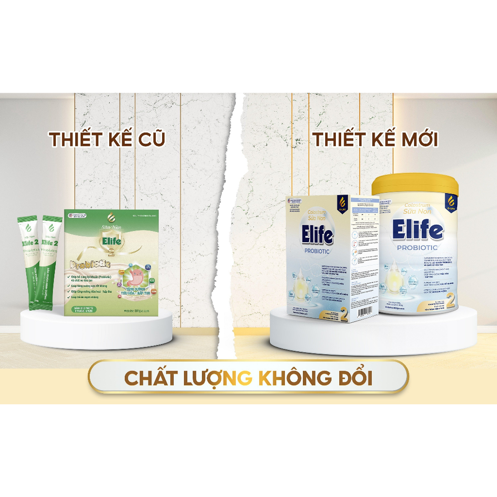 Sữa non ELIFE 2 PROBIOTIC hộp 12 gói cho trẻ và bé ăn ngon ngủ ngon, hết táo bón tiêu hóa khỏe, tăng đề kháng, chiều cao