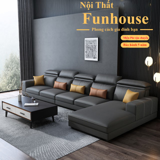 Bộ ghế Sofa phòng khách cao cấp, da Pu nhật, khung gỗ sồi, đệm bọt biển, chân sắt sơn tĩnh điện - Bảo hành 5 năm