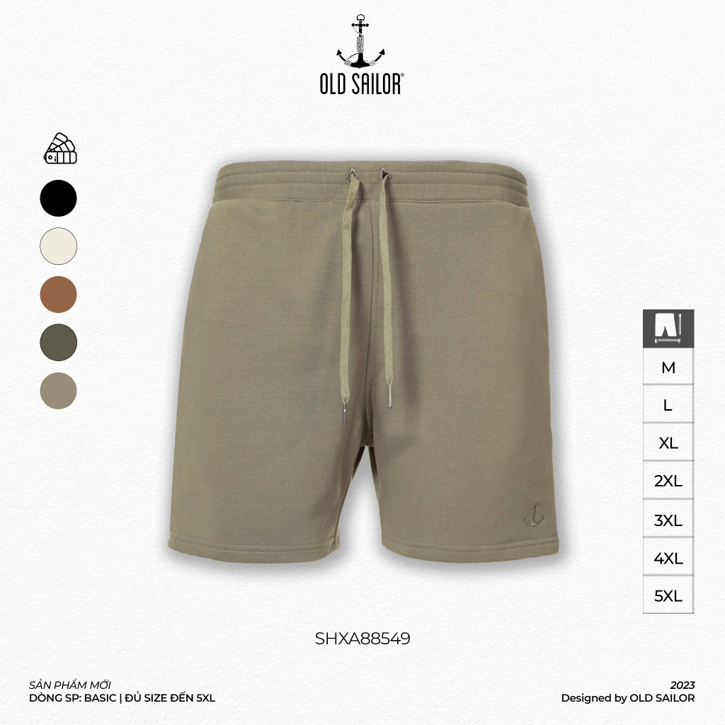 Quần Short Nam OLD SAILOR Chất Vải Cotton Dày Dặn Mềm Mịn Thiết Kế Đường May Không Viền Co Giãn Tốt Big Size