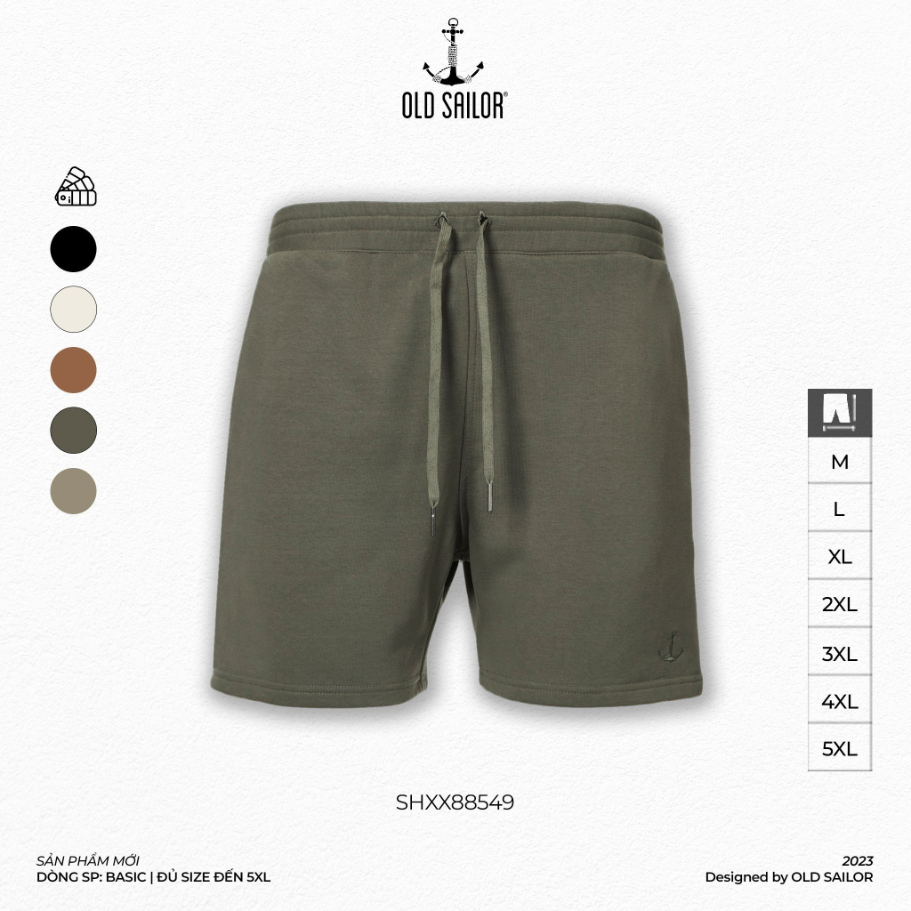 Quần Short Nam OLD SAILOR Chất Vải Cotton Dày Dặn Mềm Mịn Thiết Kế Đường May Không Viền Co Giãn Tốt Big Size