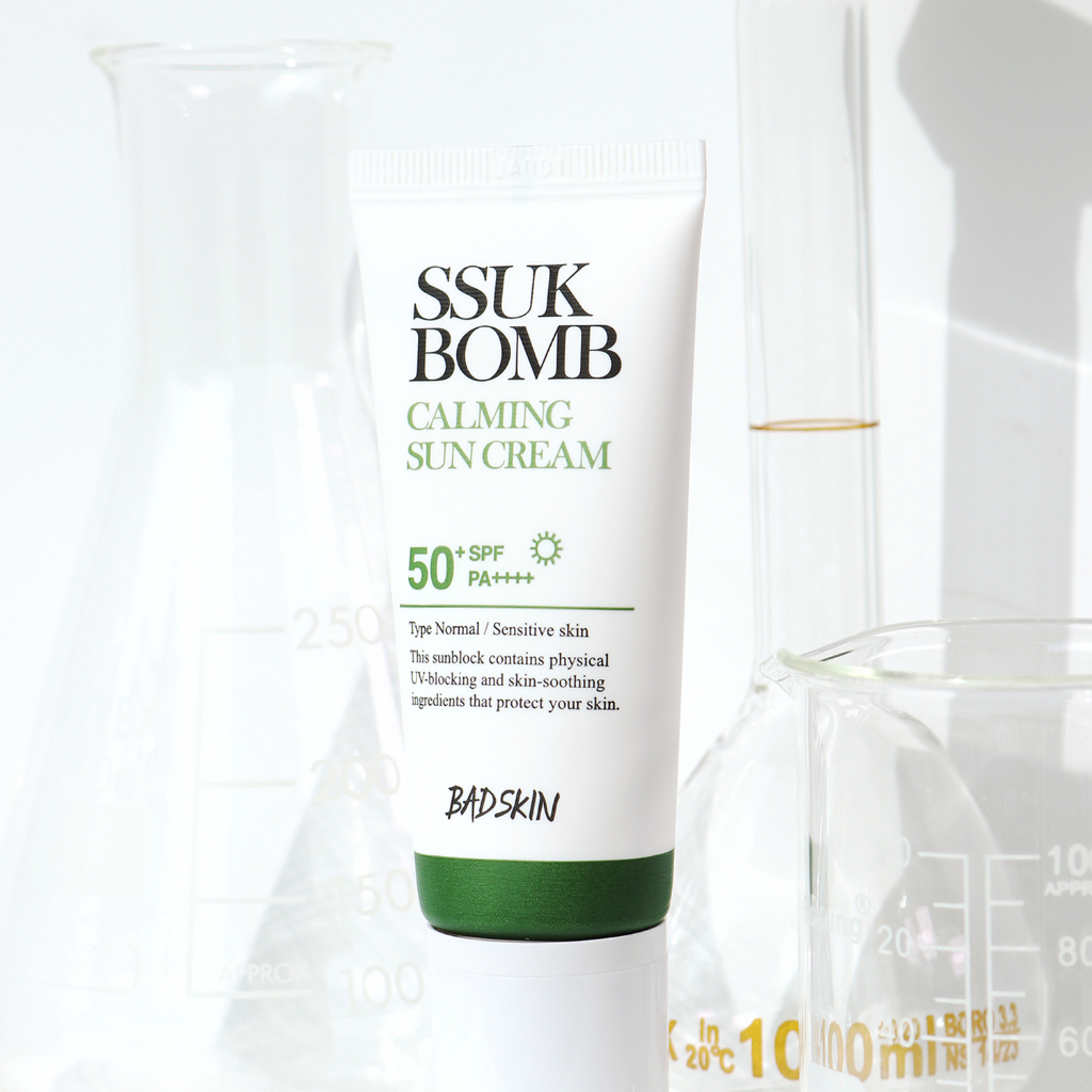 Kem Chống Nắng Ngải Cứu Vật Lý Lành Tính Dịu Nhẹ Badskin Ssuk Bomb Calming Sun Cream SPF50+ PA++++ 40g