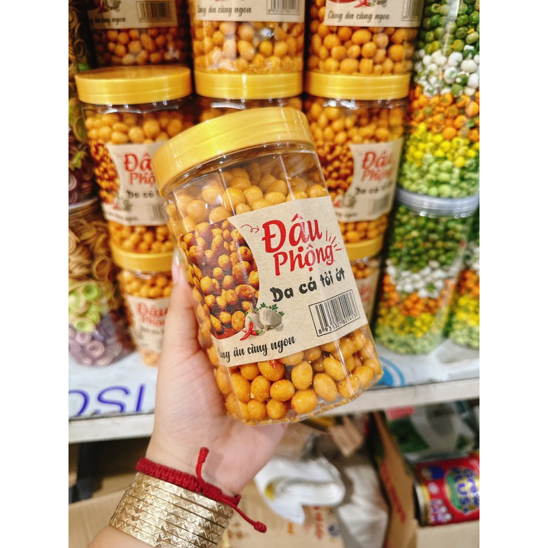 đậu phộng da cá tỏi ớt pet 500gr