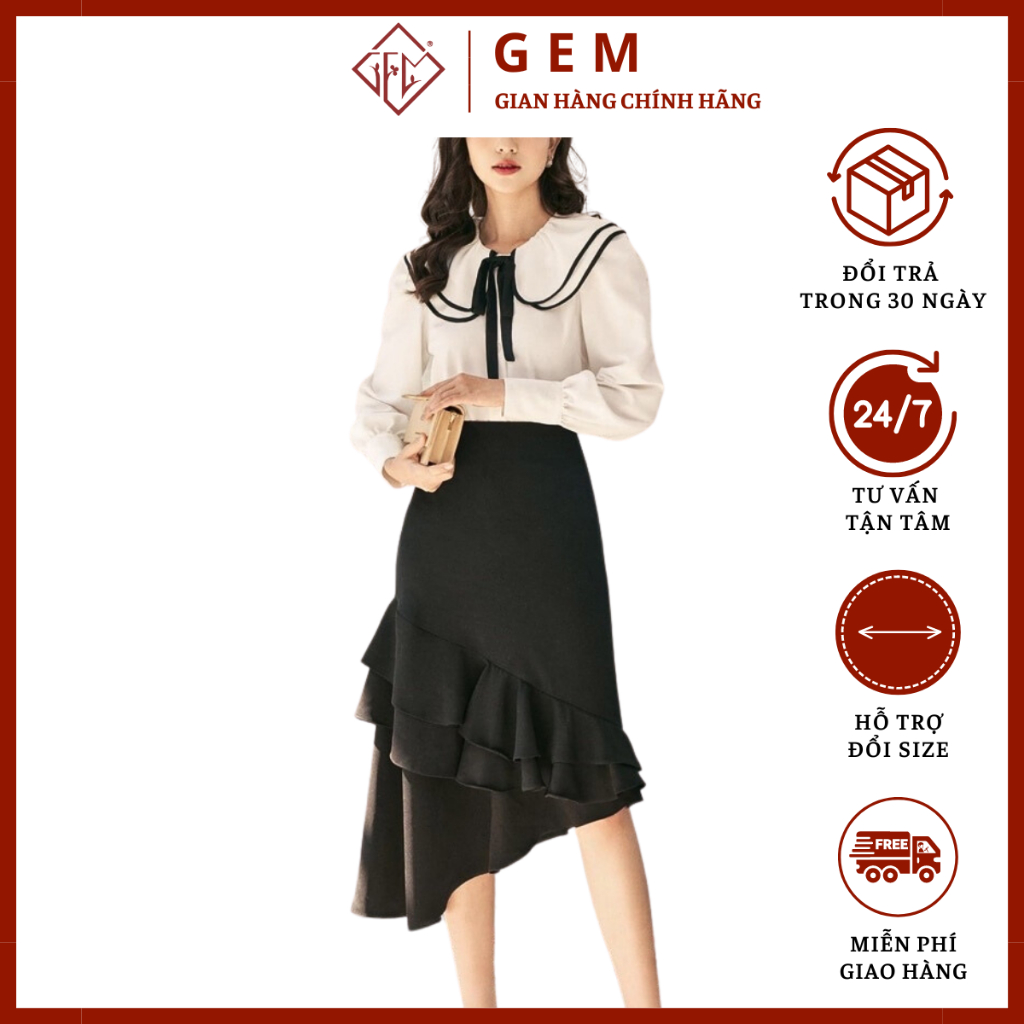 Chân váy đuôi cá G280 CÓ BIGSIZE chất đẹp đầm tay dễ mặc các loại áo thời trang - GEM Fashion