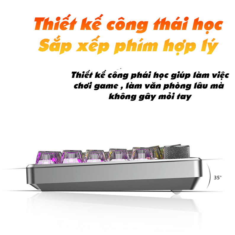 Bàn phím cơ không dây ATAS K83 - Trục cơ CRYSTAL AXIS - Phím trong suốt - Khung nhôm - LED RGB - Layout 83%