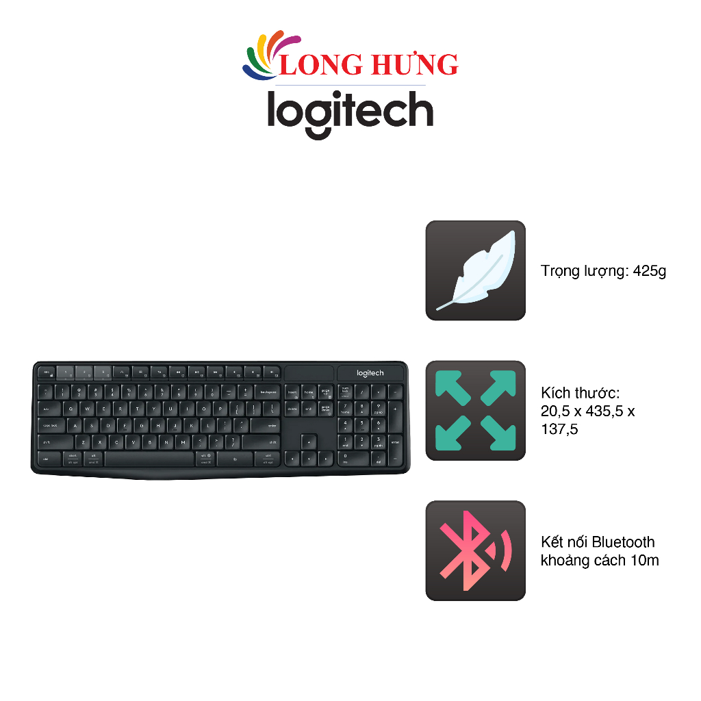 Bàn phím không dây kèm giá đỡ Logitech K375s - Hàng chính hãng