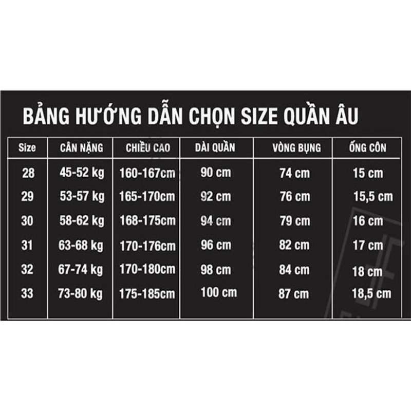 Quần Tây Âu Nam sản phẩm tặng kèm có bán riêng