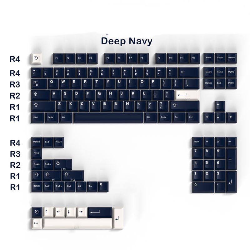 Keycap Deep Navy Cherry Profile ABS 2 shot bàn phím cơ cao cấp Keycap GMK Clone CMK Aifei DaYe - Polabe Store