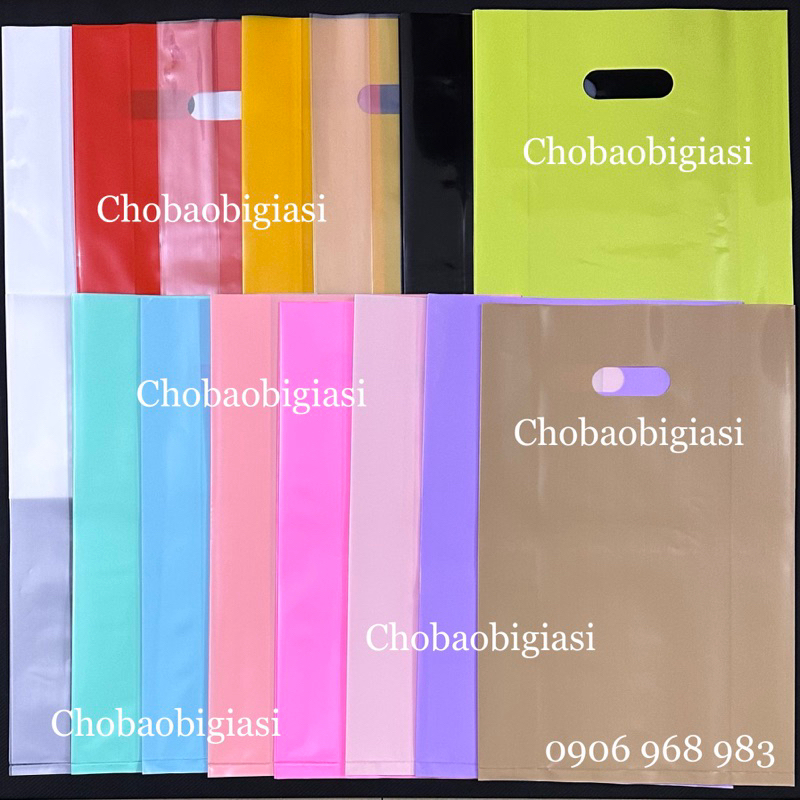 1kg Túi PE xoài màu bóng dẻo dai, dày dặn chắc chắn màu mới, túi gói hàng đủ màu đủ size