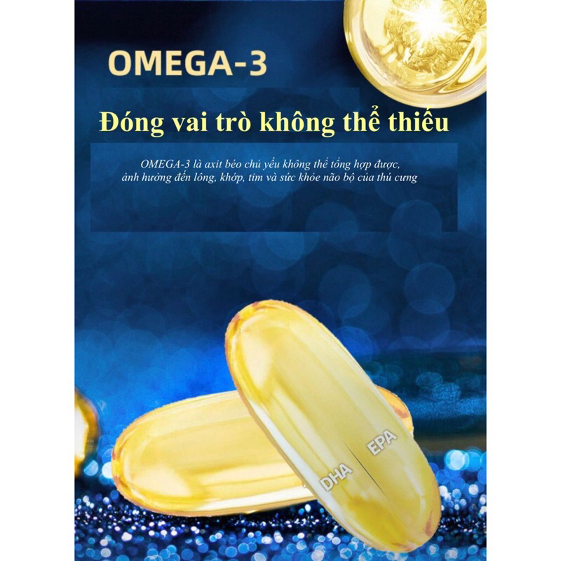 Viên dầu cá PET FISH OIL cho chó mèo giảm rụng lông