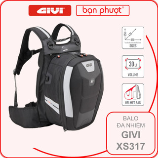 Ba Lô Givi XS317 Dành Cho Người Lái Xe Máy  - Balo Moto Givi Có Ngăn Đựng Laptop Và Giá Đỡ Mũ Bảo Hiểm  - Bạn Phượt
