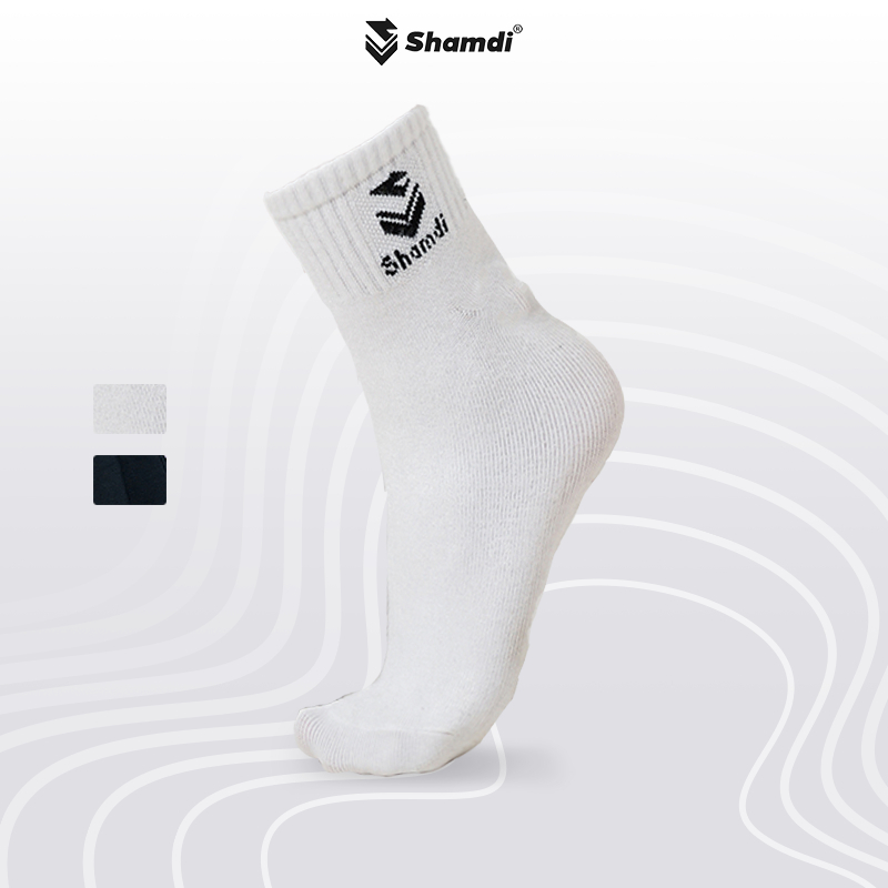 Tất/Vớ Thể Thao Cổ Dài Trên Mắt Cá SHAMDI CREW SOCKS Mềm Mại Thoáng Khí - SD1098