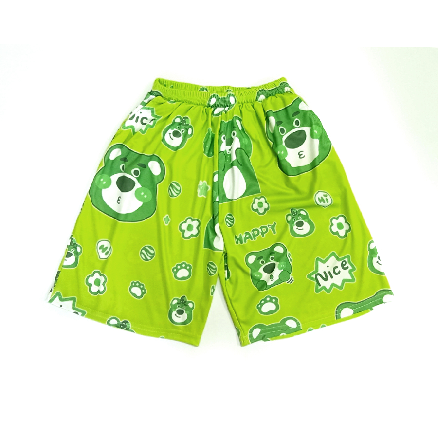Quần đùi hoạt hình Gấu Dâu Lotso nhiều mẫu, quần short unisex phom rộng