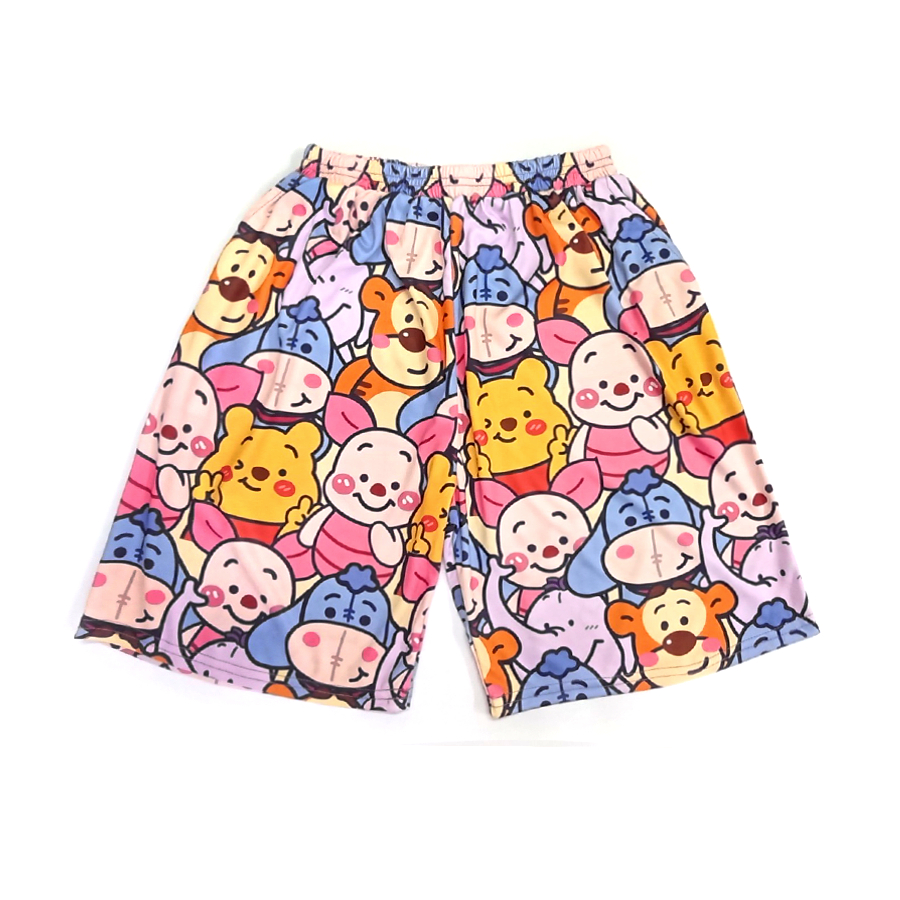 Quần đùi hoạt hình nhiều mẫu, quần short unisex phom rộng mẫu mới