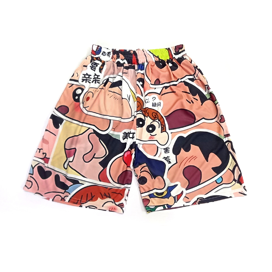 Quần đùi hoạt hình nhiều mẫu, quần short unisex phom rộng mẫu mới