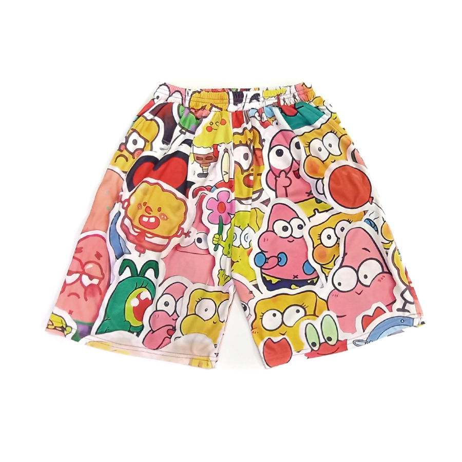 Quần đùi hoạt hình nhiều mẫu, quần short unisex phom rộng mẫu mới