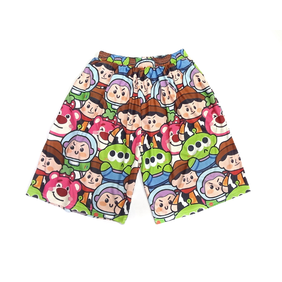 Quần đùi hoạt hình nhiều mẫu, quần short unisex phom rộng mẫu mới